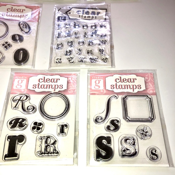 STUDIO G Alphabet Clear Acrylic Cling Rubber Stamps Set of 8 (61 Pc) RARE, NEW! - Picture 7 of 12